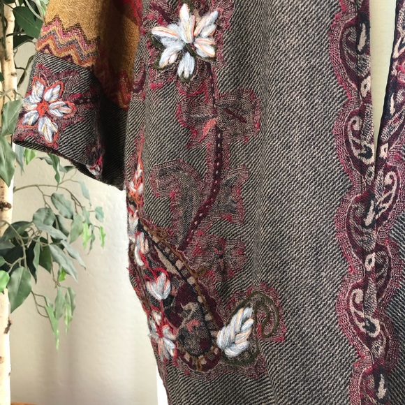 Soft Surroundings P M Embroidered Fall Cardigan C - Picture 3 of 8